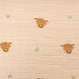 Ziggle Cotton Muslin Square Highland Cow 80x80cm (British brand)