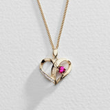 Argos Moon & Back 9ct Gold Plated Silver Ruby Heart 'Nan' Pendant Necklace, 18in Chain- Buy online at McGrocer
