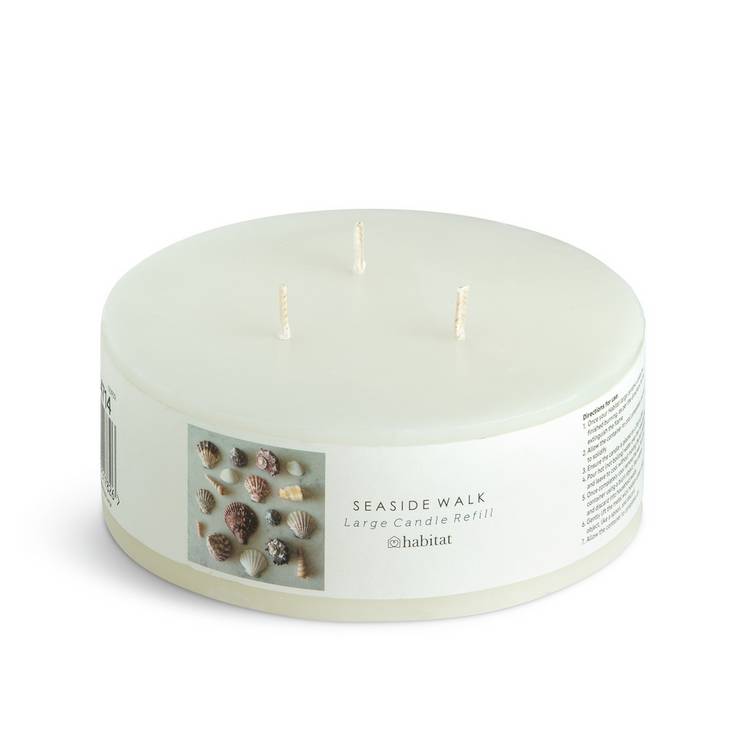 Habitat wax candle refill Seaside Walk scent 13cm, imported from the UK