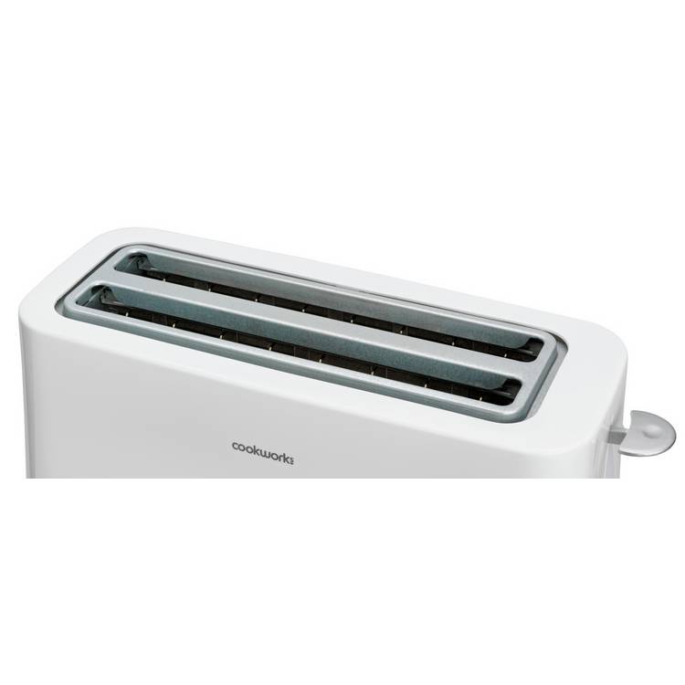 Cookworks long slot 4 slice toaster white - British product