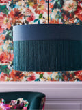 Clarke and Clarke teal blue Martello tassel lampshade 55cm diameter, UK version