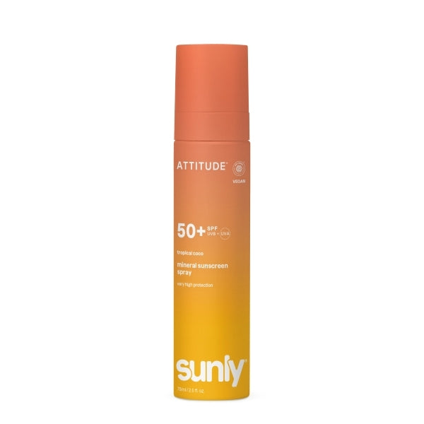 Attitude mineral sunscreen spray SPF50 Coco Tropical 75ml, UK version