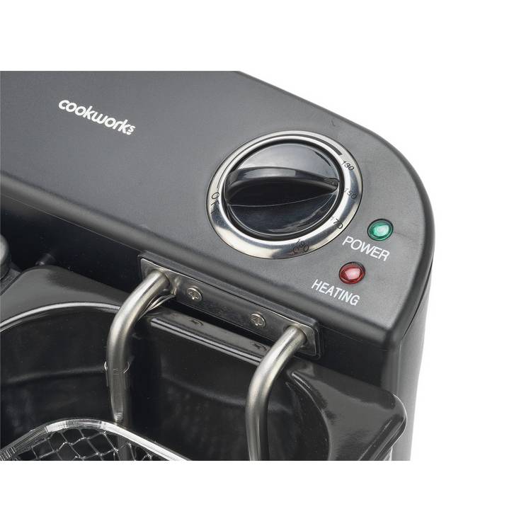 Cookworks twin professional deep fat fryer dual basket 5L - British product