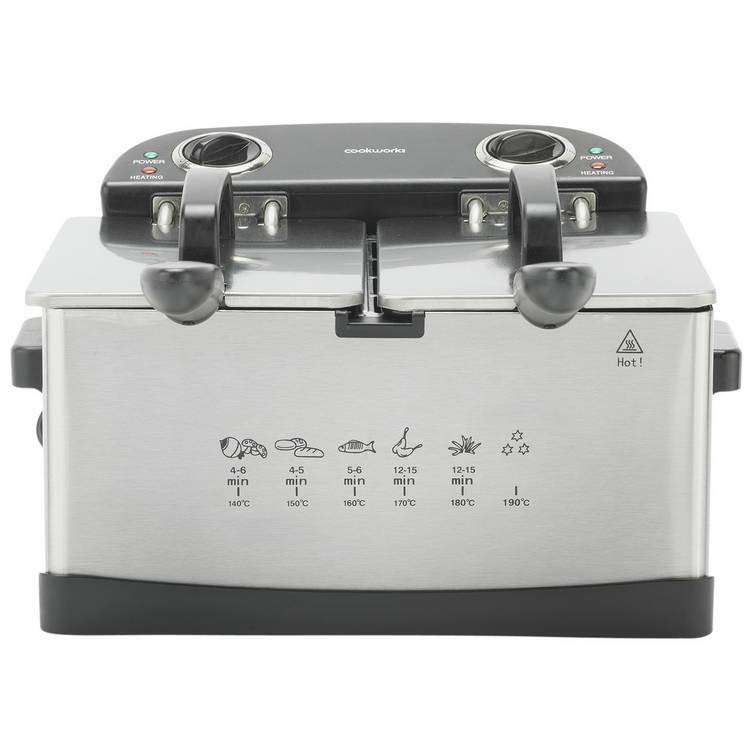 Cookworks twin professional deep fat fryer dual basket 5L - British product