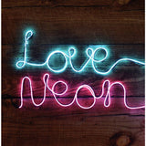 Neon effect sign DIY craft kit blue 3m, UK version