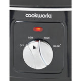 Cookworks 3.5L black slow cooker with ceramic bowl, UK version