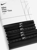 Nike black flex hair tie 6 pack (British brand)