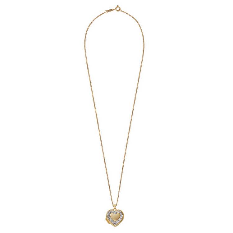 Moon & Back gold plated crystal heart locket - British product