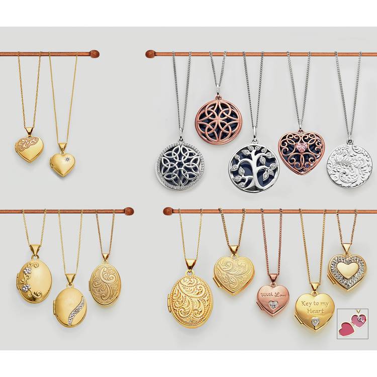 Moon & Back gold plated crystal heart locket - British product