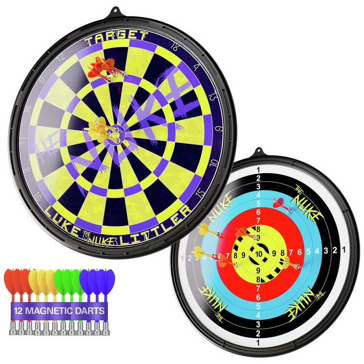 Target Luke Littler magnetic dartboard set 12 darts British brand