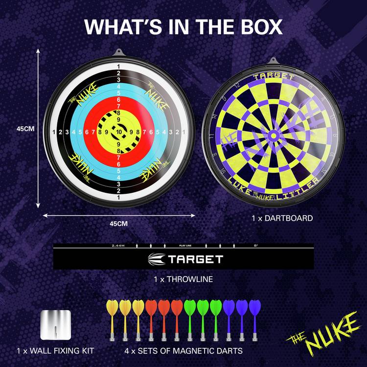 Target Luke Littler magnetic dartboard set 12 darts British brand