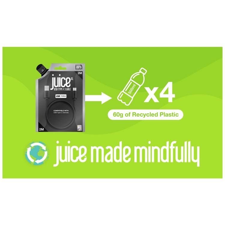 Juice USB-C charging cable 2m black - British product