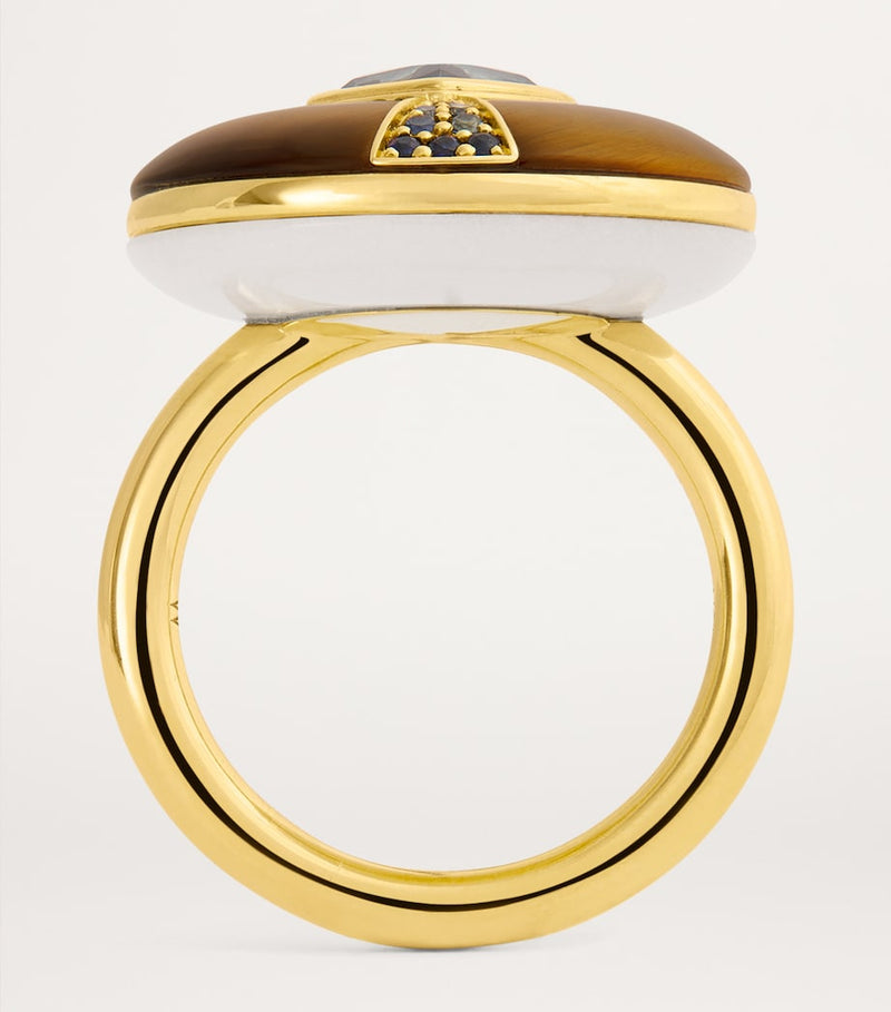 Emily P. Wheeler yellow gold mixed stone balance ring, UK version