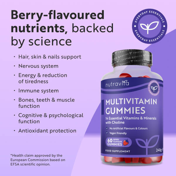 Nutravita multivitamin gummies 60 berry, imported from the UK