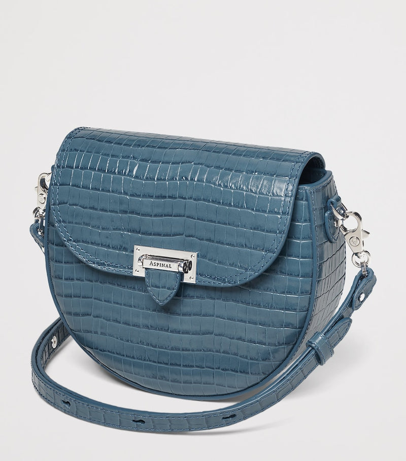 Aspinal of London Portobello croc-embossed leather cross-body bag, imported from the UK