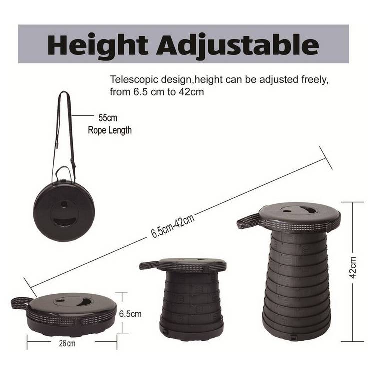 Pro Action portable telescoping camping stool - British product