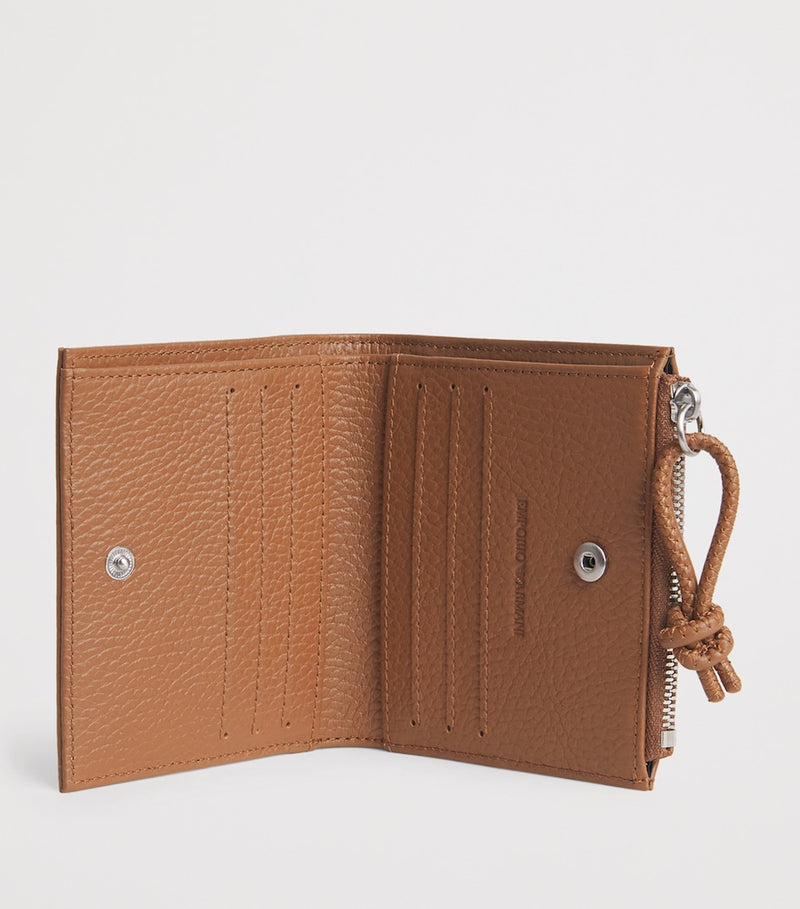 Emporio Armani leather bifold wallet with logo 11x9cm - British product