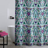 Catherine Lansfield Maya Tropical shower curtain blue 180cm - British product
