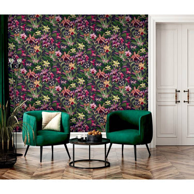 Argos RHS Orchid Botanical Purple Wallpaper - 50cm x 10m Roll- Buy online at McGrocer