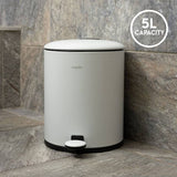 Addis bathroom pedal bin white 5L (British brand)