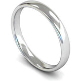 Wedfit 9ct white gold slight court wedding band 2.5mm, UK version