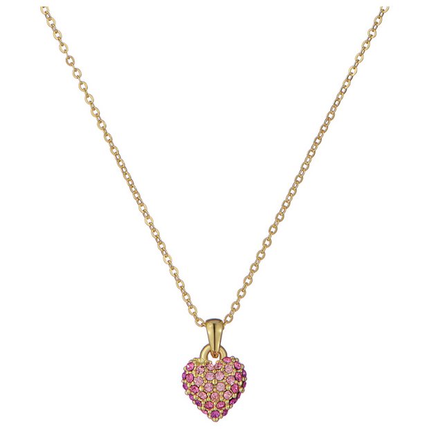 Ted Baker pink crystal pave heart pendant necklace, UK version
