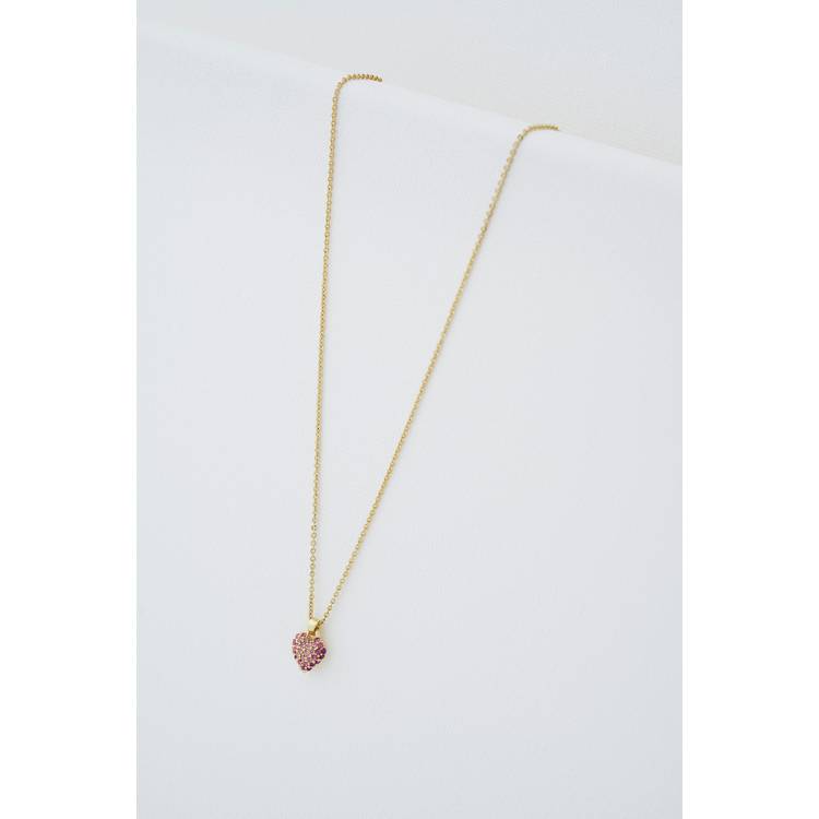 Ted Baker pink crystal pave heart pendant necklace, UK version