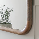 Habitat brown chunky mango wood wall mirror 50x50cm, UK version