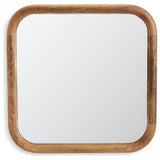 Habitat brown chunky mango wood wall mirror 50x50cm, UK version