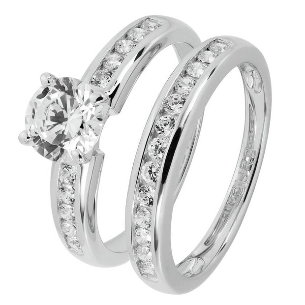 Revere cubic zirconia engagement ring set, imported from the UK