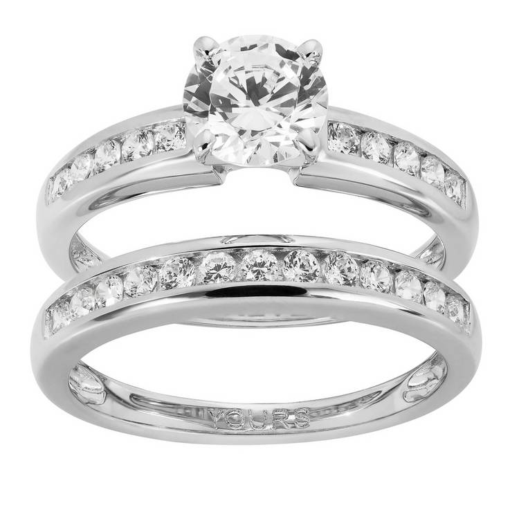 Revere cubic zirconia engagement ring set, imported from the UK