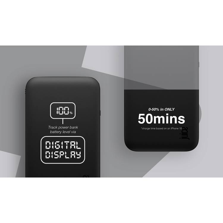Juice 5000mAh black power bank - British product