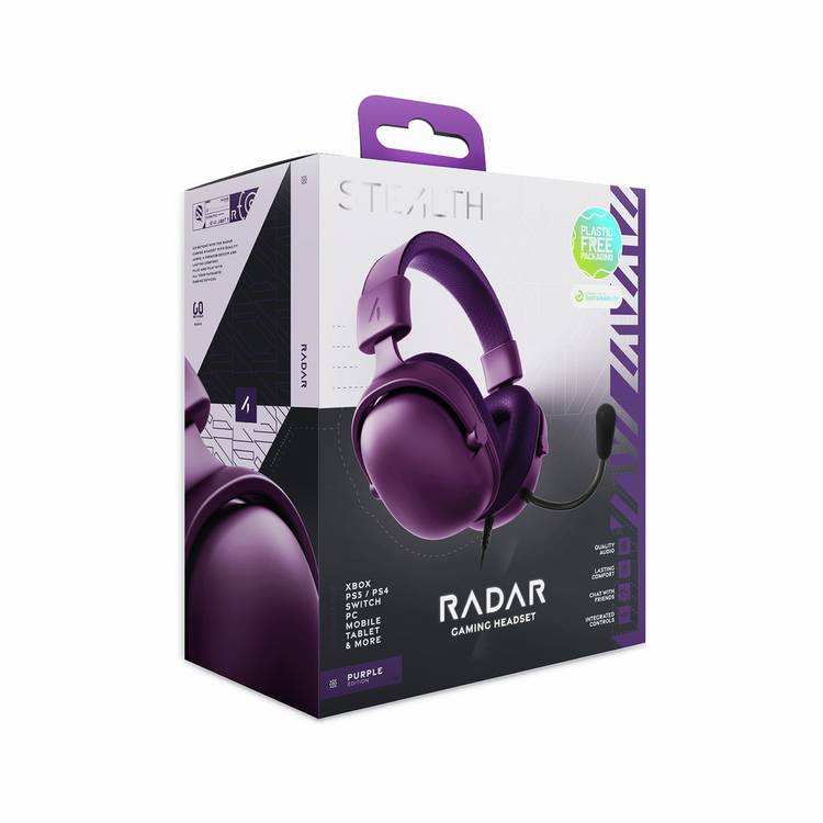 STEALTH Radar wired gaming headset purple - British product