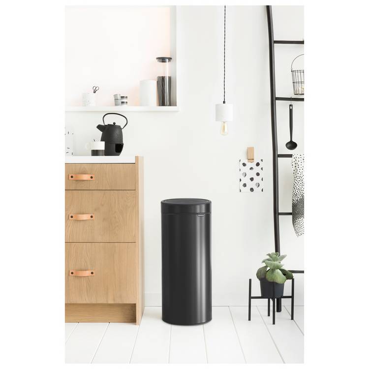 Brabantia touch top bin matt black 30 litre, UK version