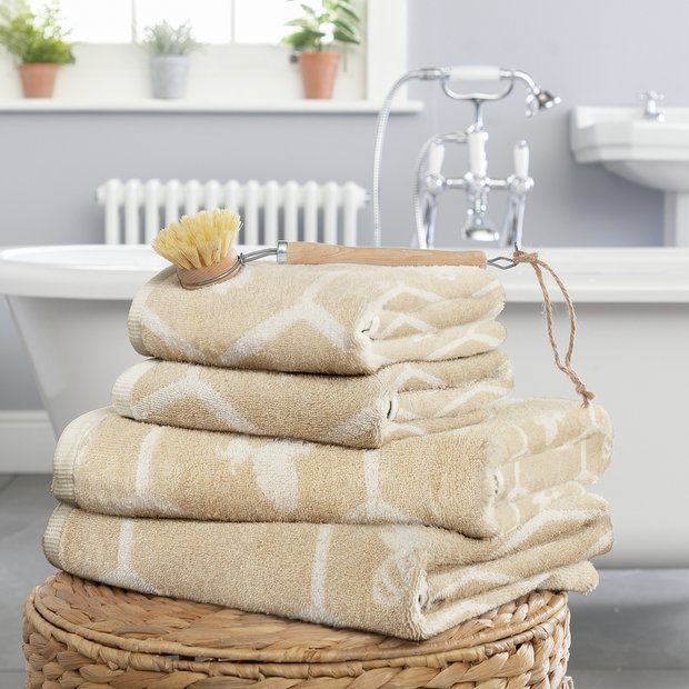Argos Home floral bee towel bale beige 4 piece - British product