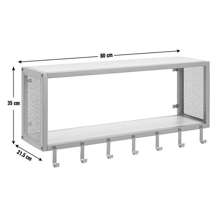 Argos Home wall rack oak H35 W80 D21.5cm, imported from the UK