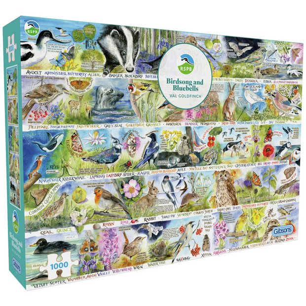 Gibsons jigsaw puzzle British Wildlife A-Z 1000 pieces (British brand)