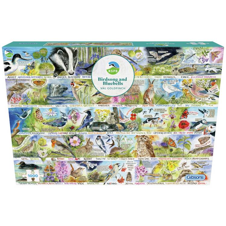 Gibsons jigsaw puzzle British Wildlife A-Z 1000 pieces (British brand)