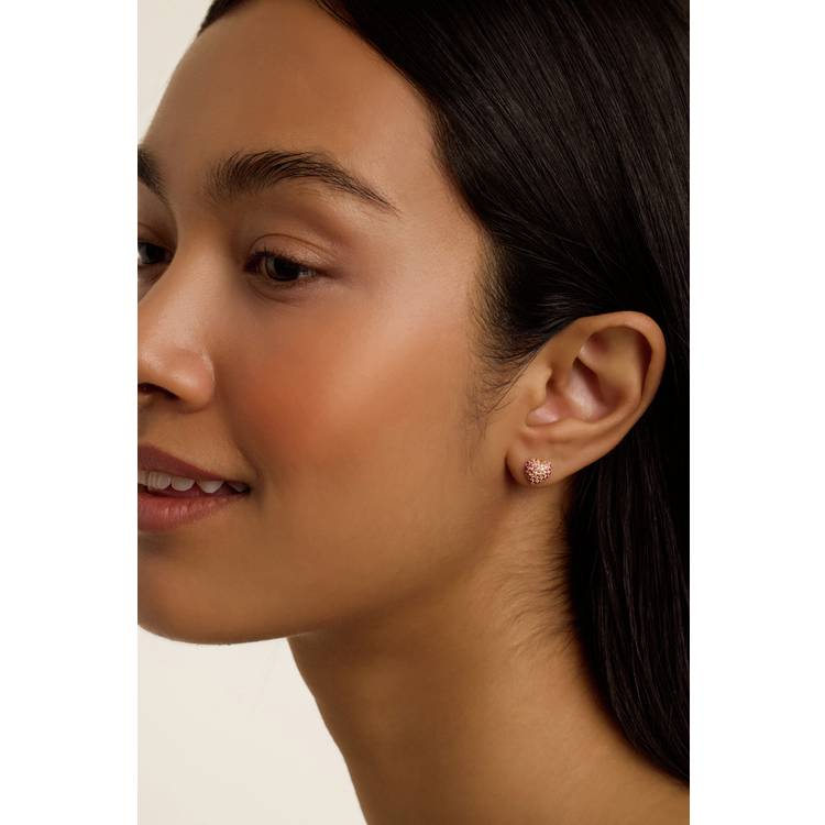Ted Baker gold plated pink crystal heart stud earrings from a British brand