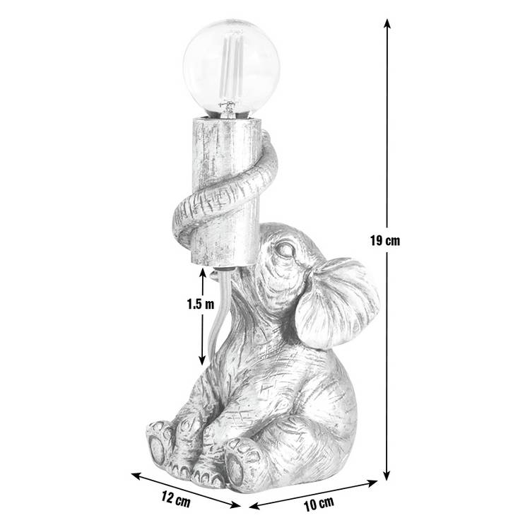 Argos Home Nelly elephant table lamp silver (British brand)