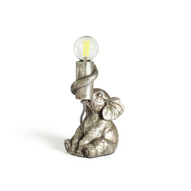 Argos Home Nelly elephant table lamp silver (British brand)
