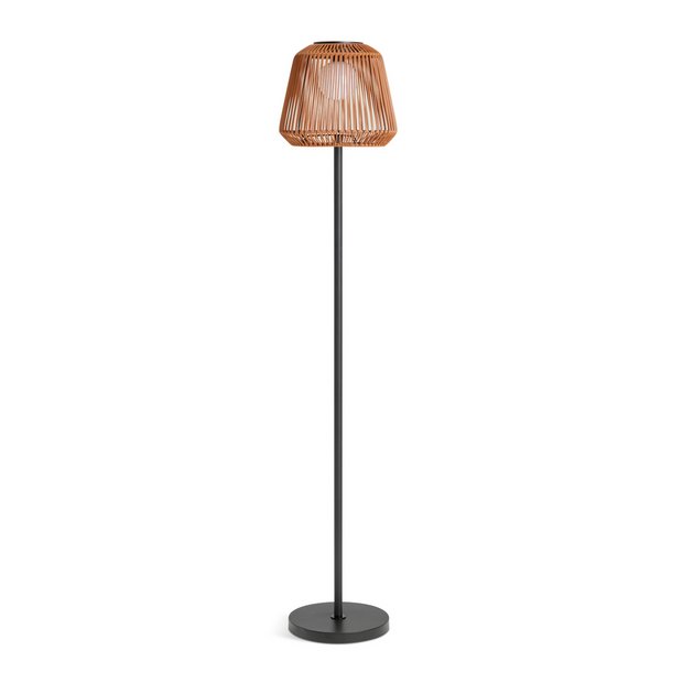 Habitat Solar Rattan Floor Lamp outdoor lighting, imported from the UK