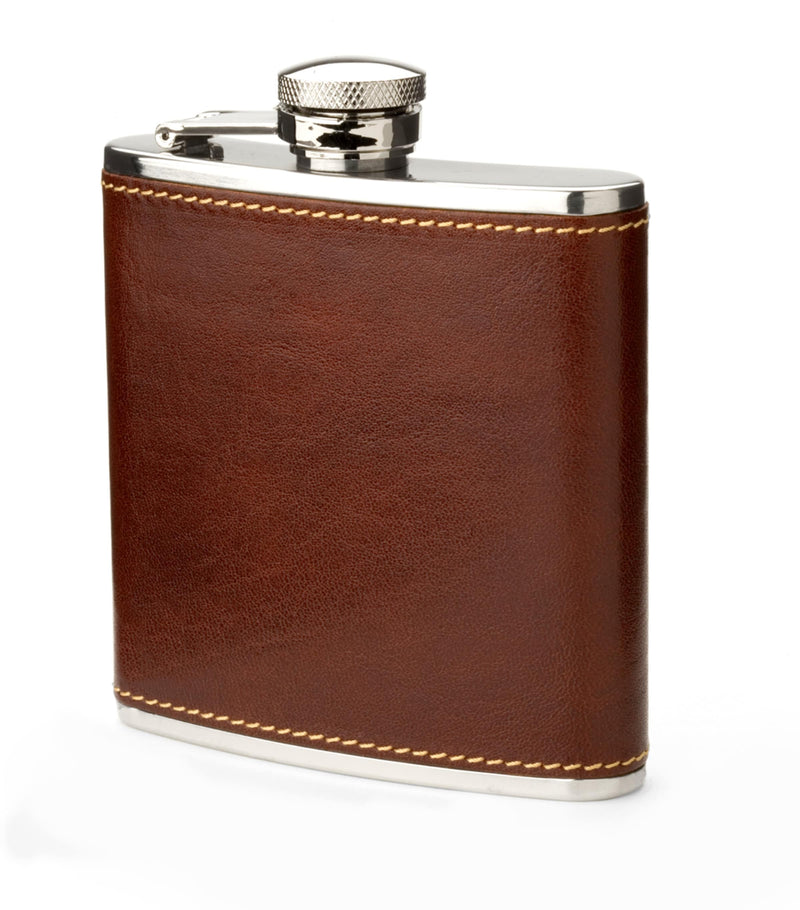 Aspinal of London Classic Leather Hip Flask 5oz - British product