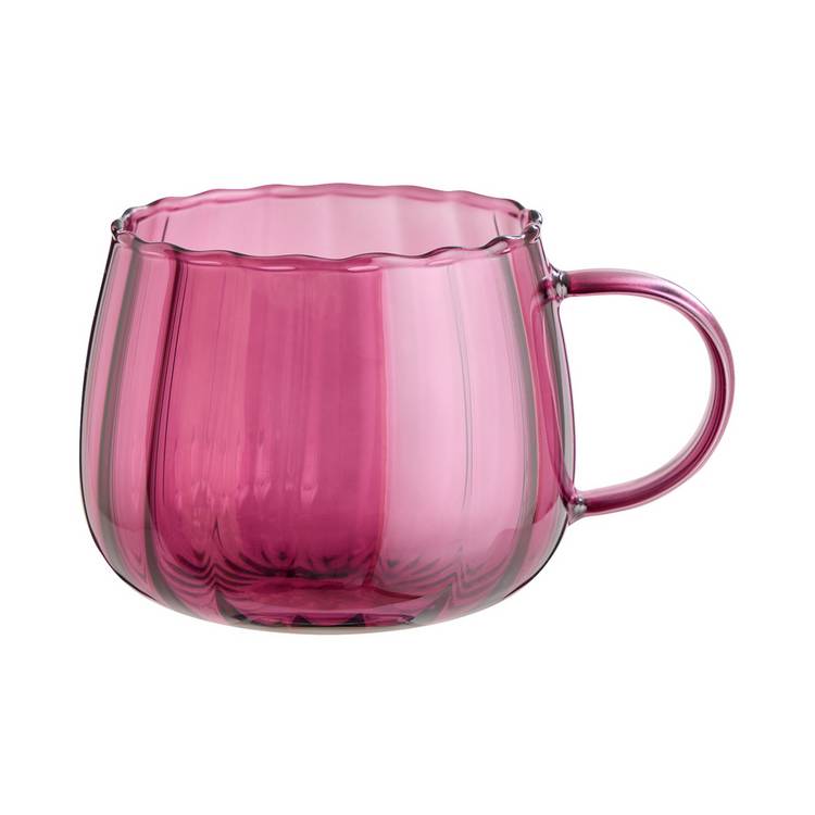 Argos Home purple pumpkin glass mug 380ml - British product