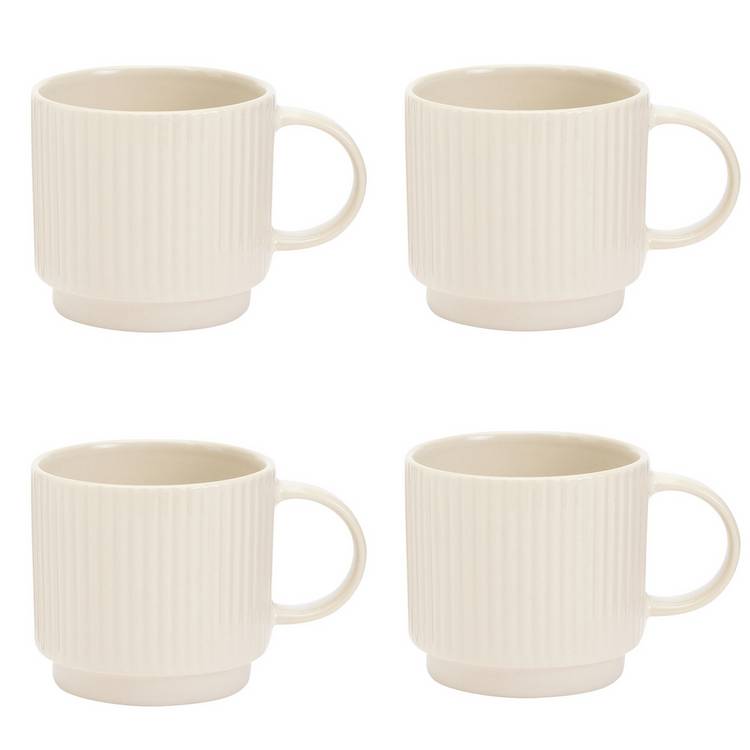Argos Home stoneware mugs set of 4 cream, UK version