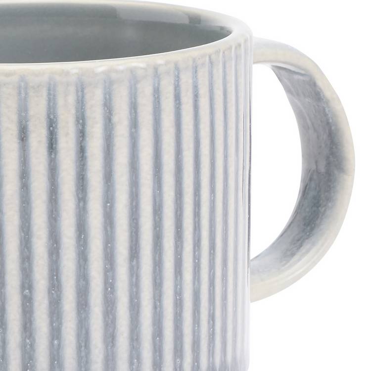 Argos Home stoneware mugs set of 4 ribbed grey 380ml (British brand)