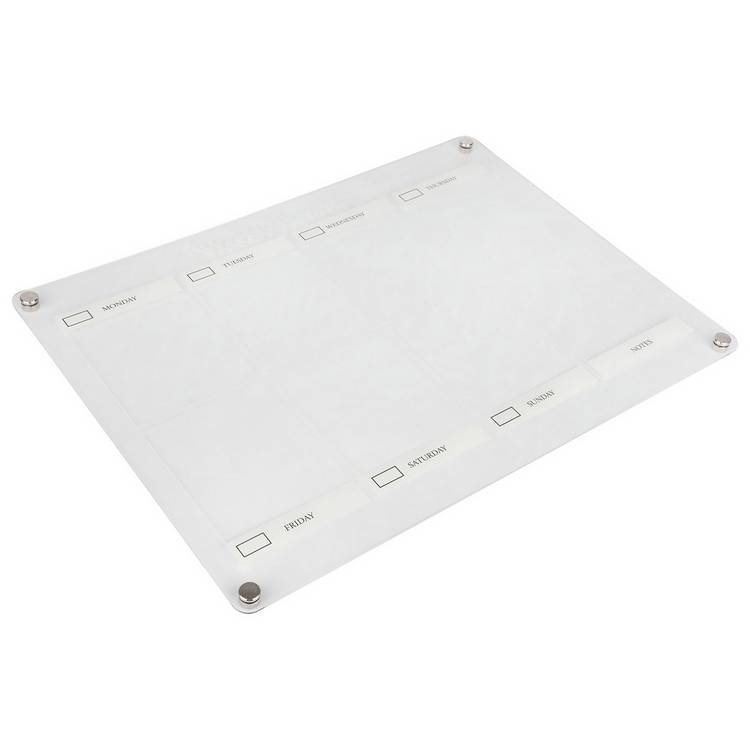 Magnetic acrylic weekly planner for fridge - British product