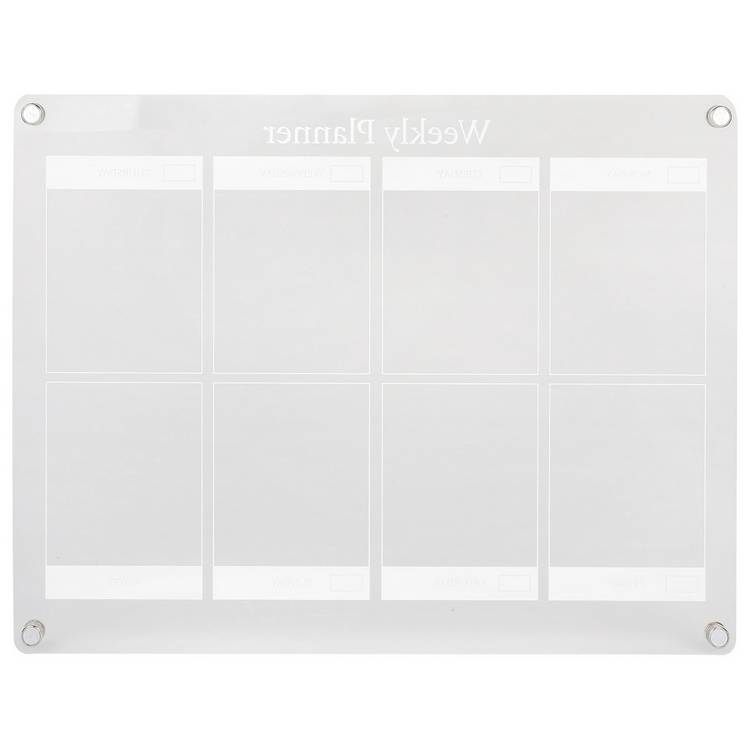 Magnetic acrylic weekly planner for fridge - British product