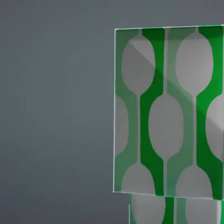 Habitat x Scion large Billow table lamp green faux linen, UK version