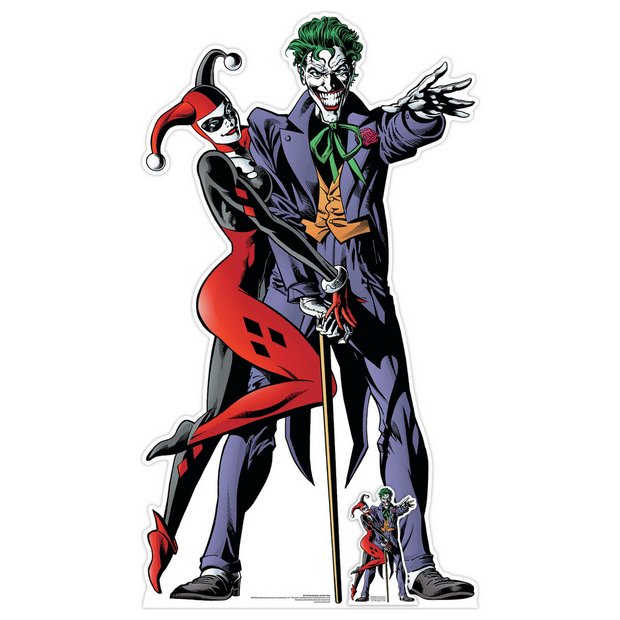 Star Cutouts life-size Harley Quinn and Joker cardboard cutout (British brand)